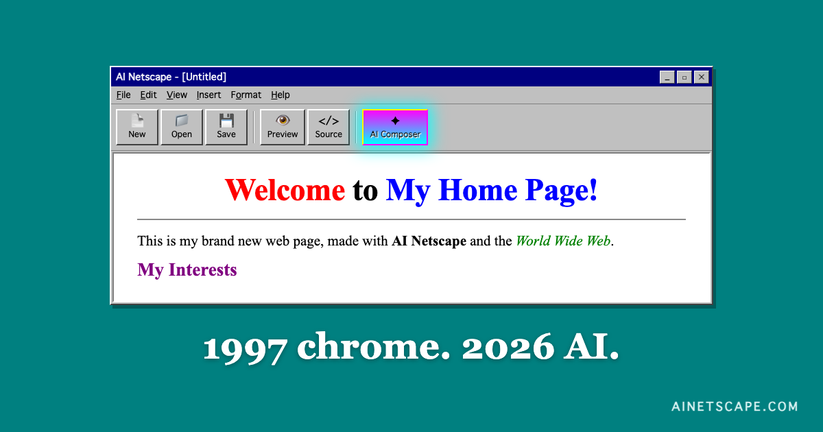 AI Netscape Presents a 1997-Style AI HTML Editor
