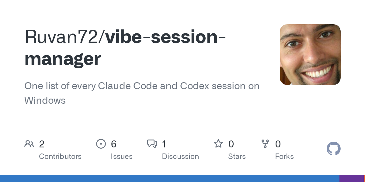 Vibe Session Manager Unifies Claude Code and Codex Sessions on Windows
