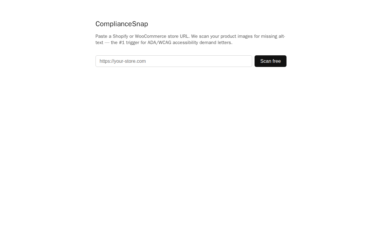 ComplianceSnap Offers Free ADA/WCAG Alt-Text Risk Scans for Online Stores