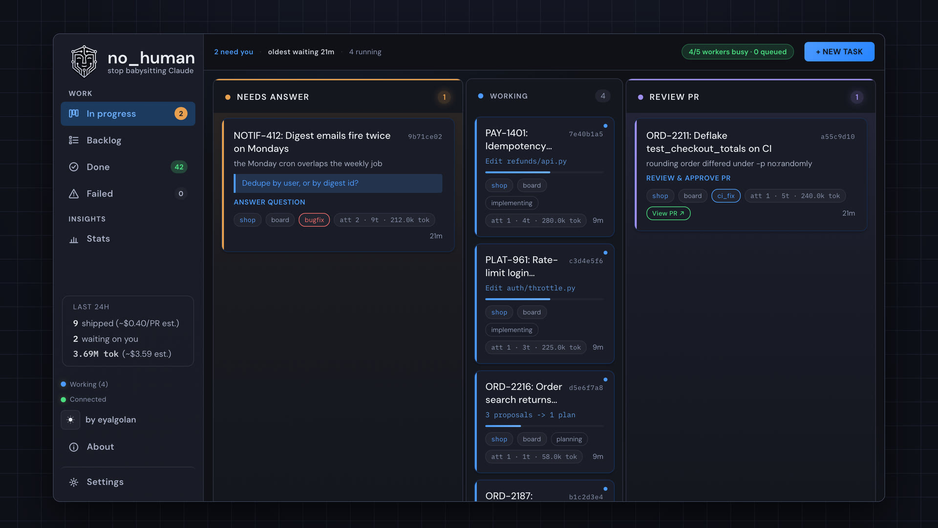 No_human open-sources a local AI workflow from ticket to reviewed pull request
