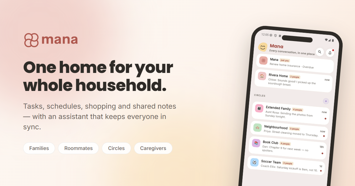 Mana Launches a Family Organizer with an AI Assistant and MCP Support