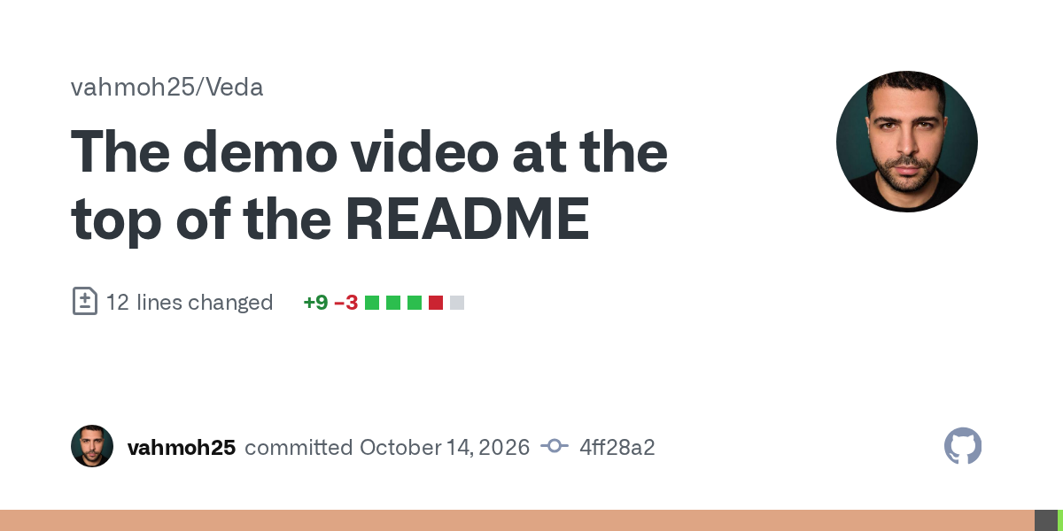 Veda Adds a One-Minute Voice-Agent Demo to Its README
