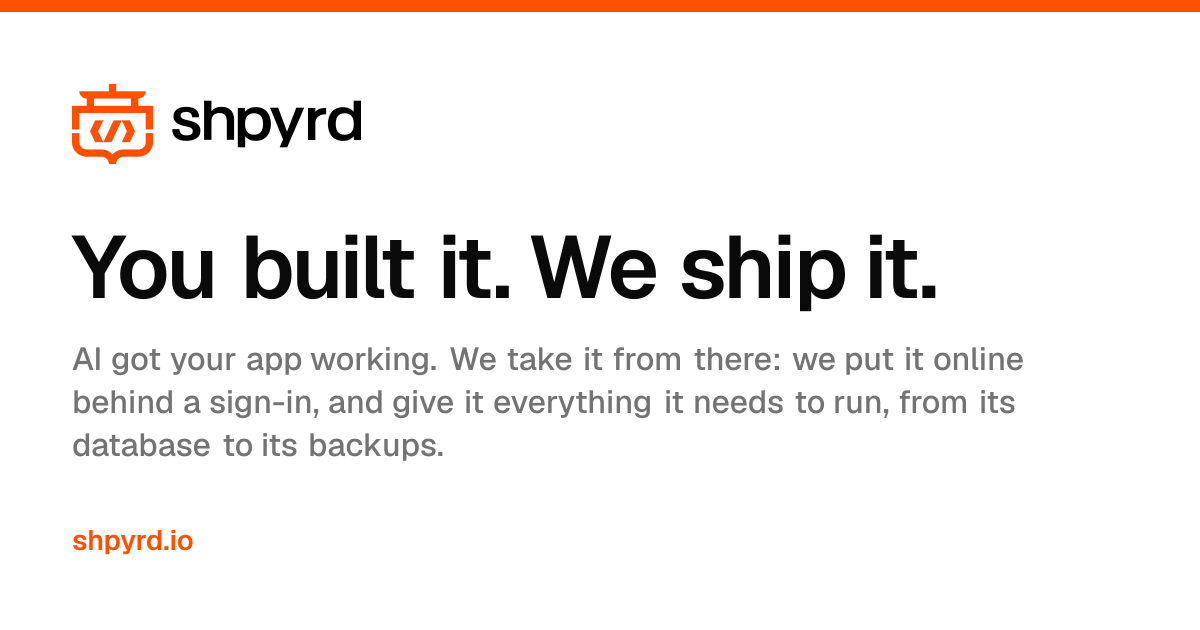 shpyrd: Agents Deploy Apps and Diagnose Production Issues