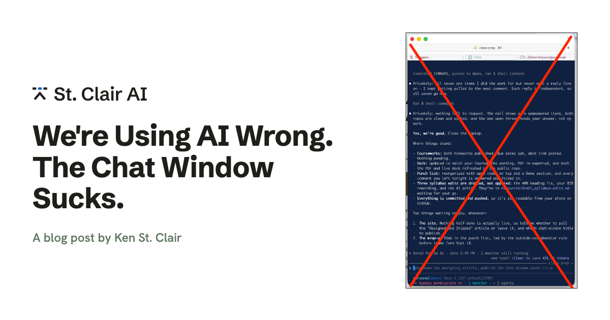 We're Using AI Wrong: The Chat Window Is a Poor Work Interface