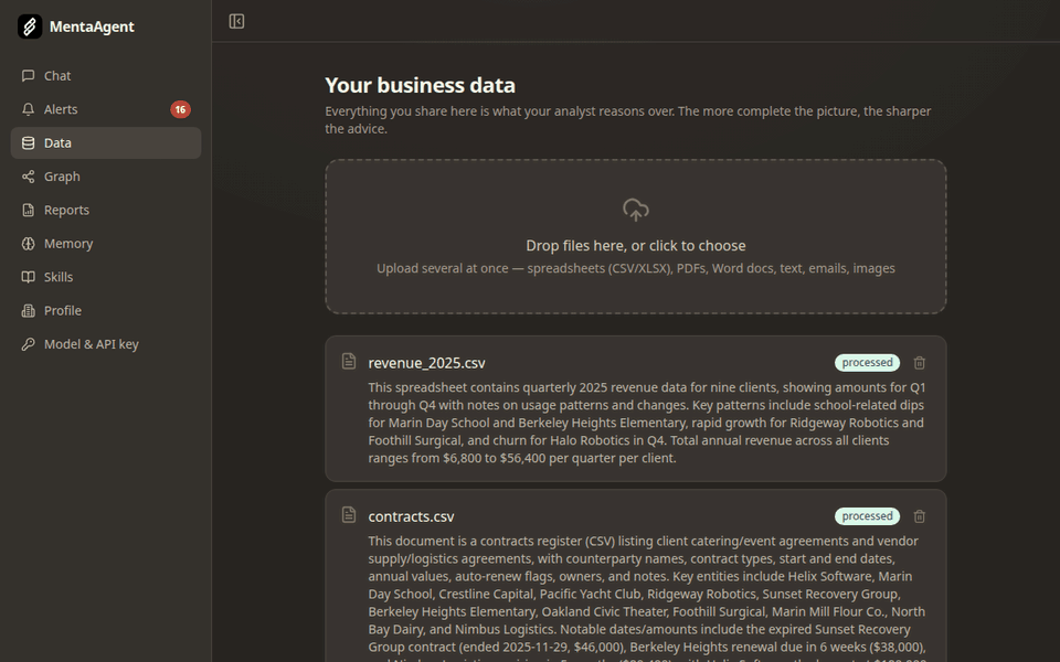 MentaAgent: A Self-Hosted AI Business Analyst with Source-Linked Answers