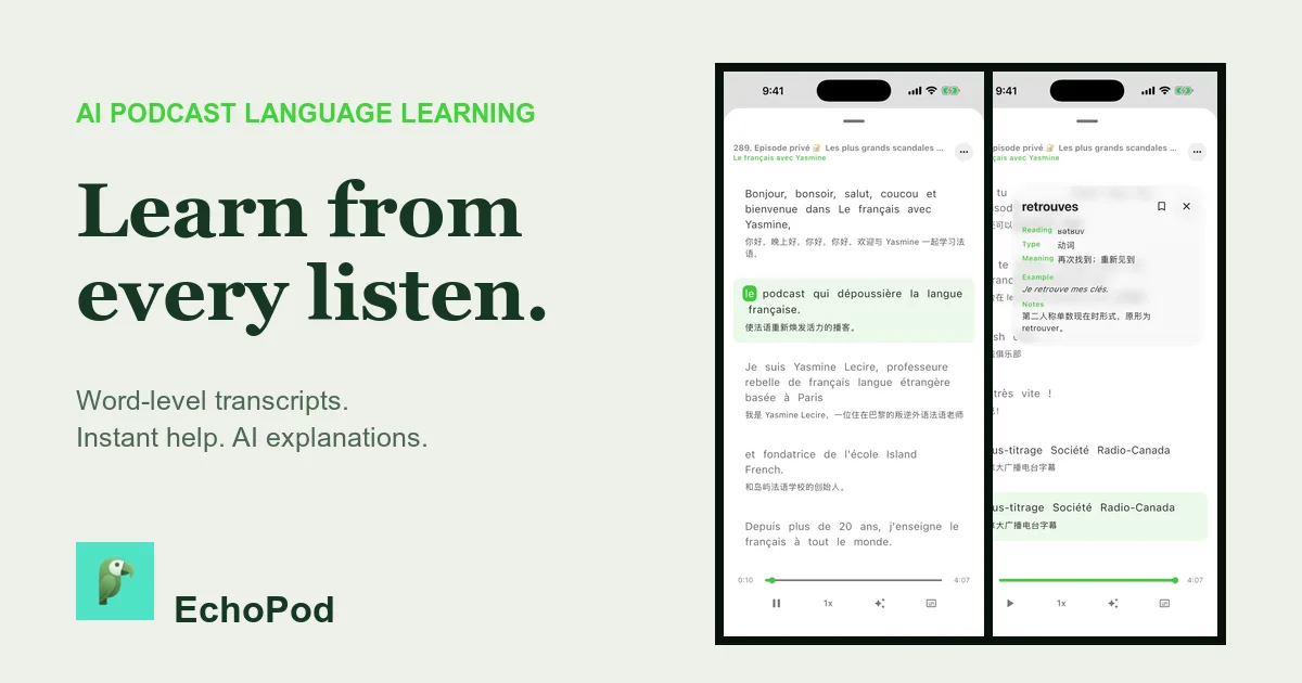 EchoPod Turns Podcasts and Personal Media into AI Language Lessons