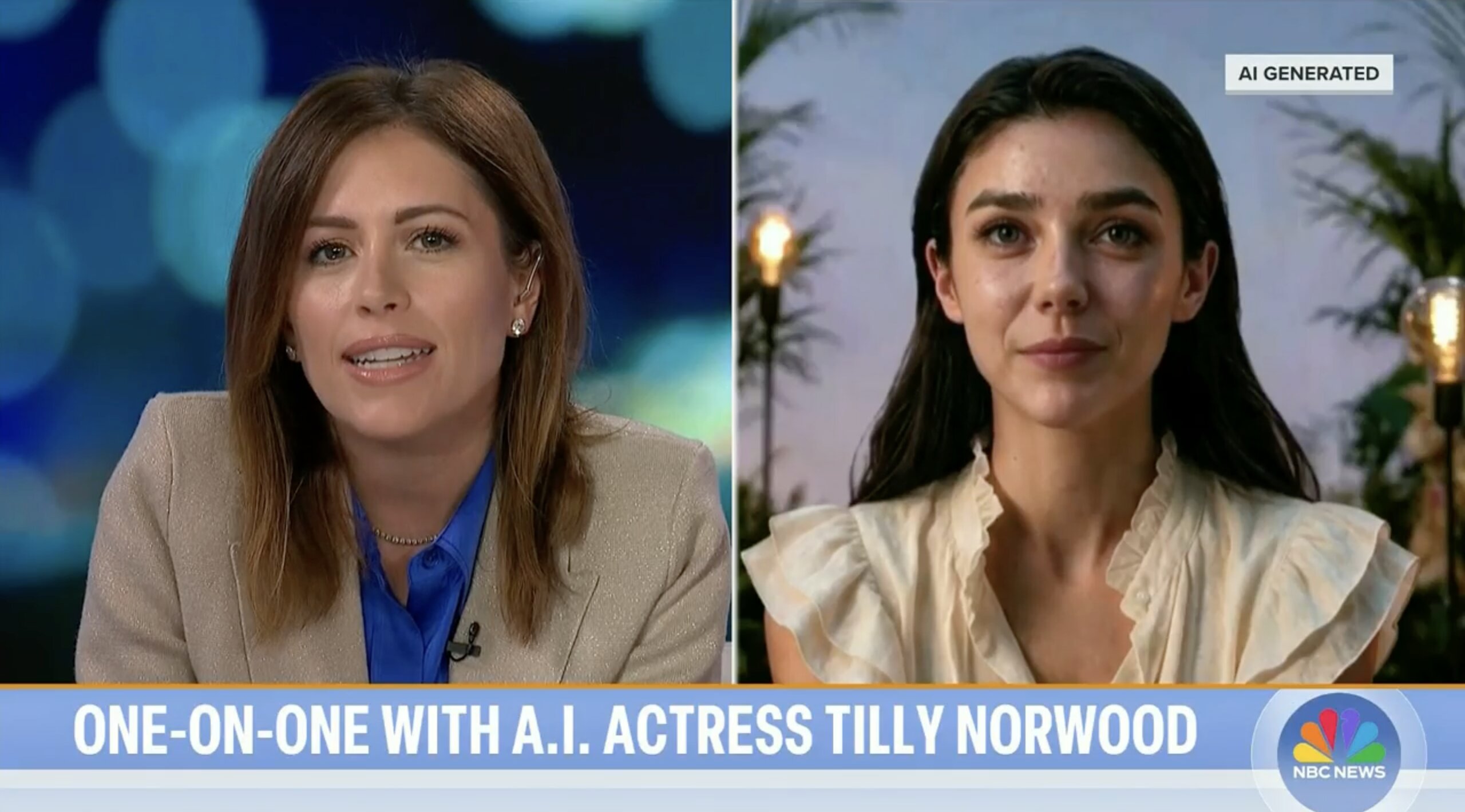 NBC News Interviews AI-Generated Actress Tilly Norwood on Television