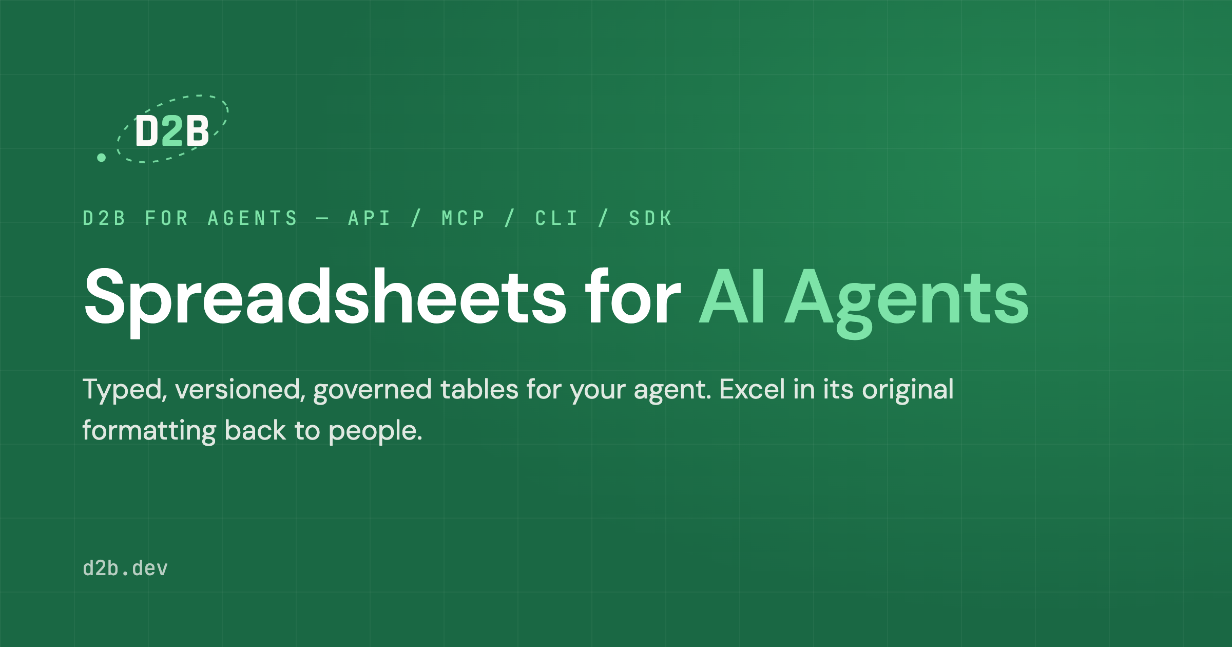 D2B introduces spreadsheet infrastructure for AI agents