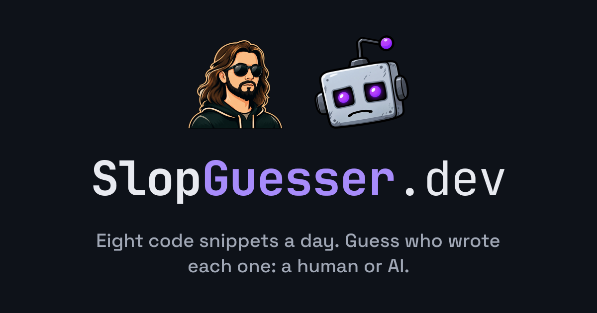 SlopGuesser.dev Lets Players Guess Whether Code Was Written by AI or Humans