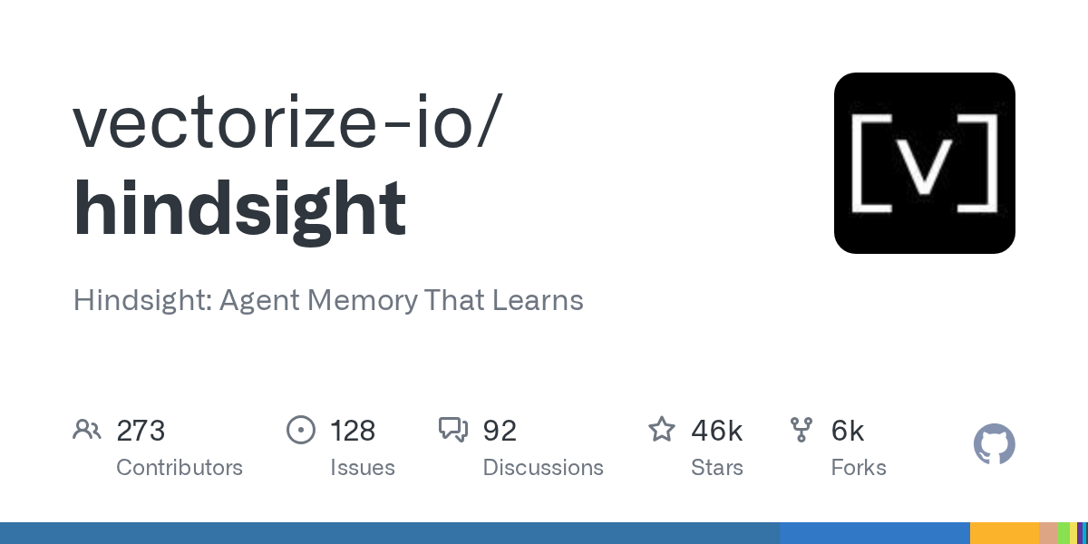 Hindsight: An Agent Memory System That Learns Over Time