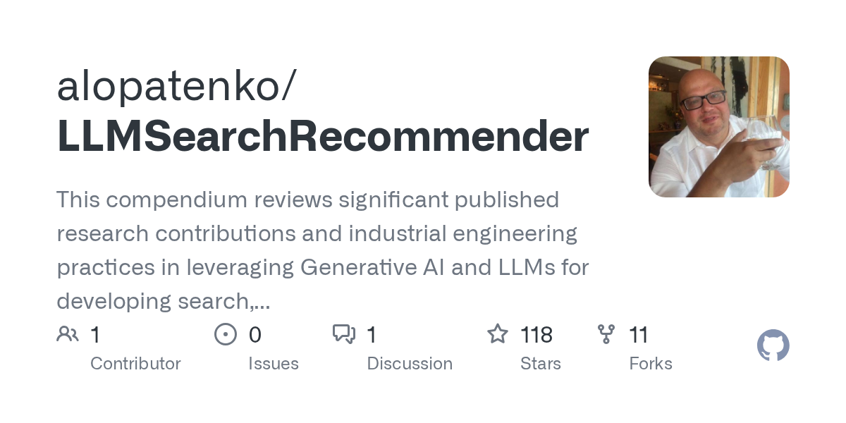 GitHub Repository Maps Generative AI Research and Practice for Search and Recommendation