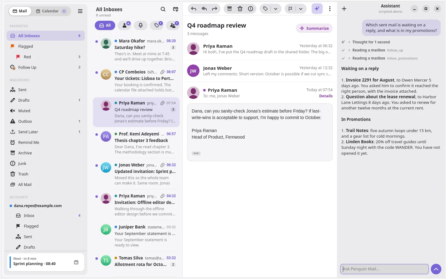 Penguin Mail Adds an AI Assistant for Searching Email