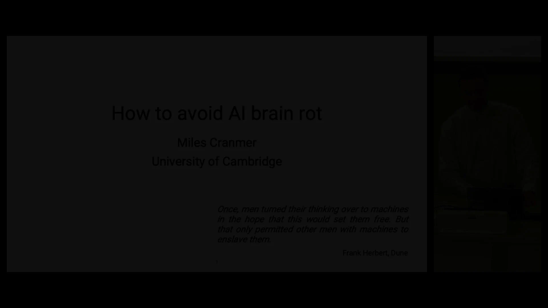 Miles Cranmer Shares a Talk on Avoiding “AI Brain Rot”