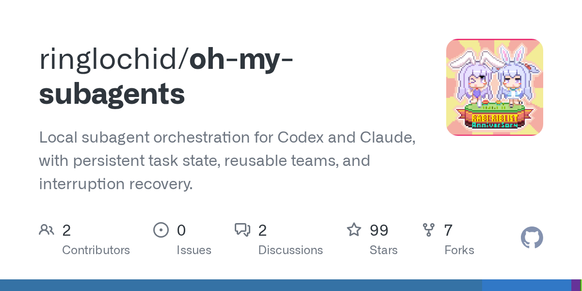 Oh My Subagents brings durable local orchestration to Codex and Claude