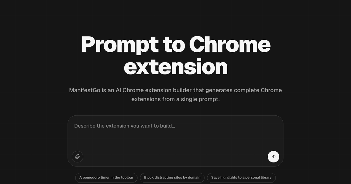 ManifestGo Uses AI to Create Installable Chrome Extensions