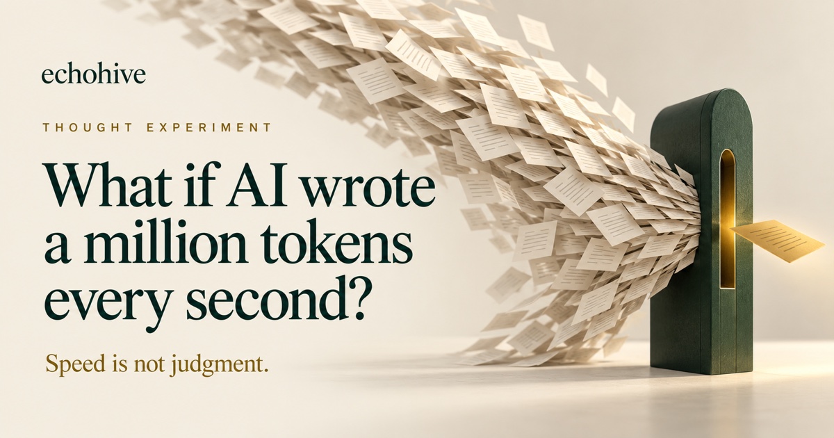What Happens If an AI Agent Writes One Million Tokens per Second?‌