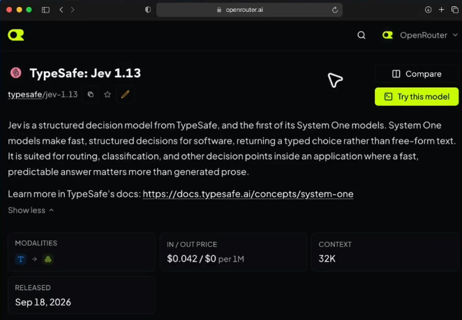 TypeSafe AI Launches Jev, a Decision-Focused Model Claimed to Be 10x Faster and One-Tenth the Cost of LLMs