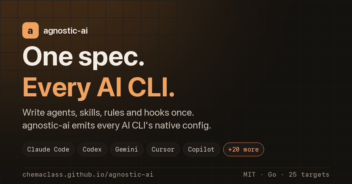 agnostic-ai Introduces One Specification for Every AI CLI