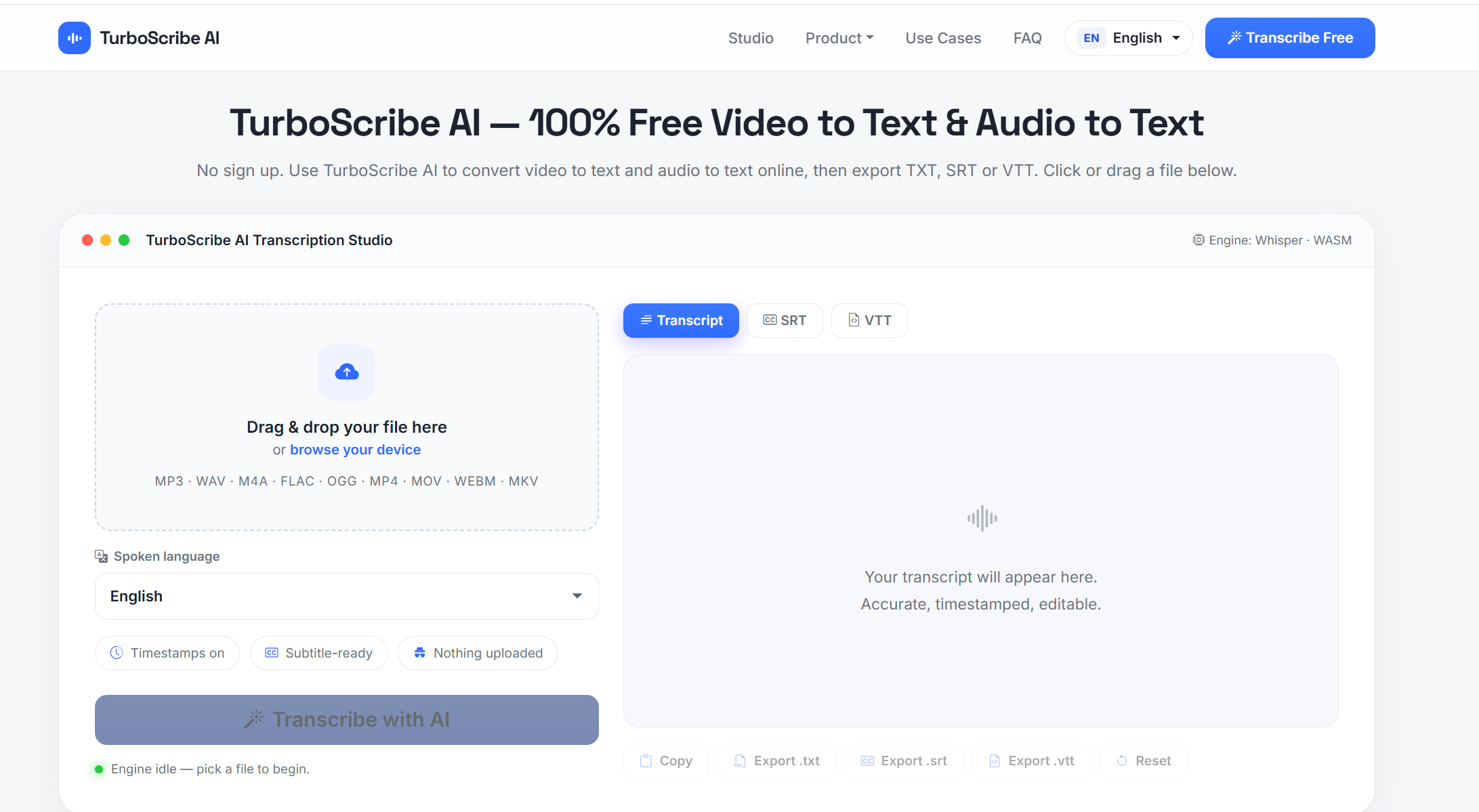 TurboScribe AI Offers Free On-Device Audio and Video Transcription