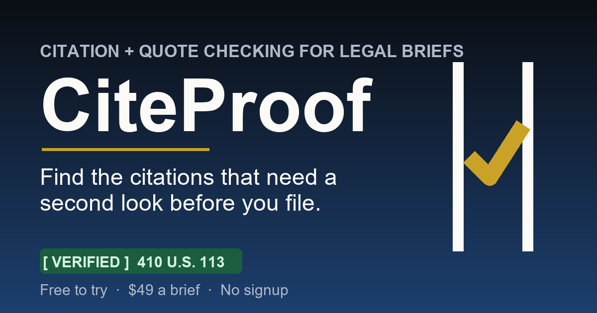 CiteProof Checks Legal Brief Citations, Including AI-Fabricated Cases