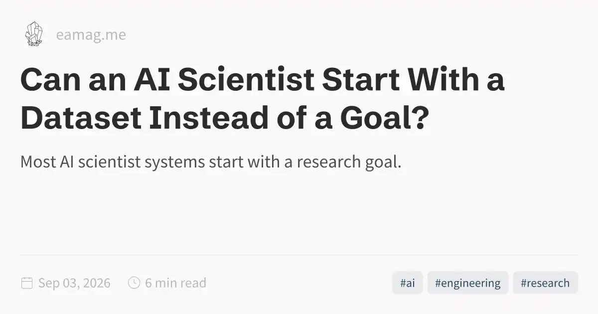 Urithiru Tests Whether an AI Scientist Can Start With Data Instead of a Goal