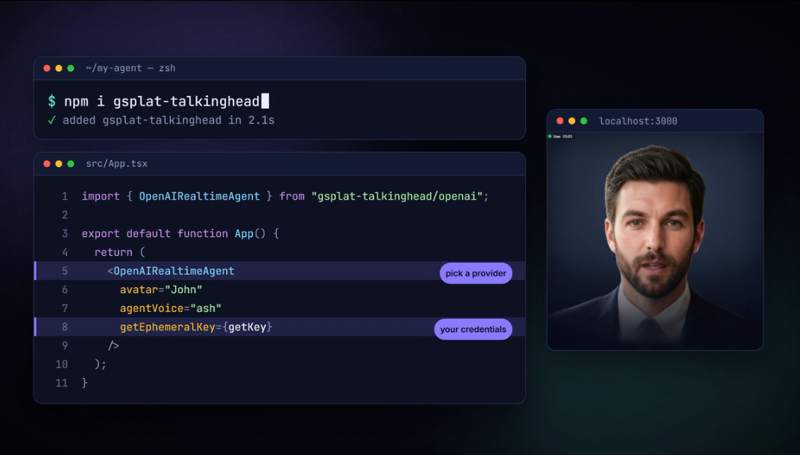 gsplat-talkinghead Brings Lip-Synced Gaussian-Splat Avatars to AI Voice Agents