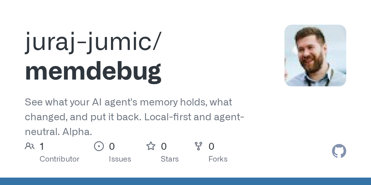 memdebug Audits and Restores AI Agent Memory Locally