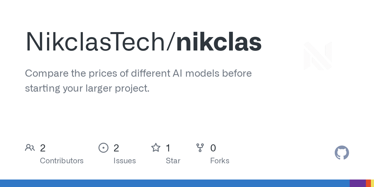 Nikclas Compares AI Model Prices Before You Build