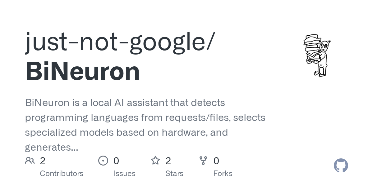 BiNeuron Combines Local AI Models with Code Analysis and File Editing