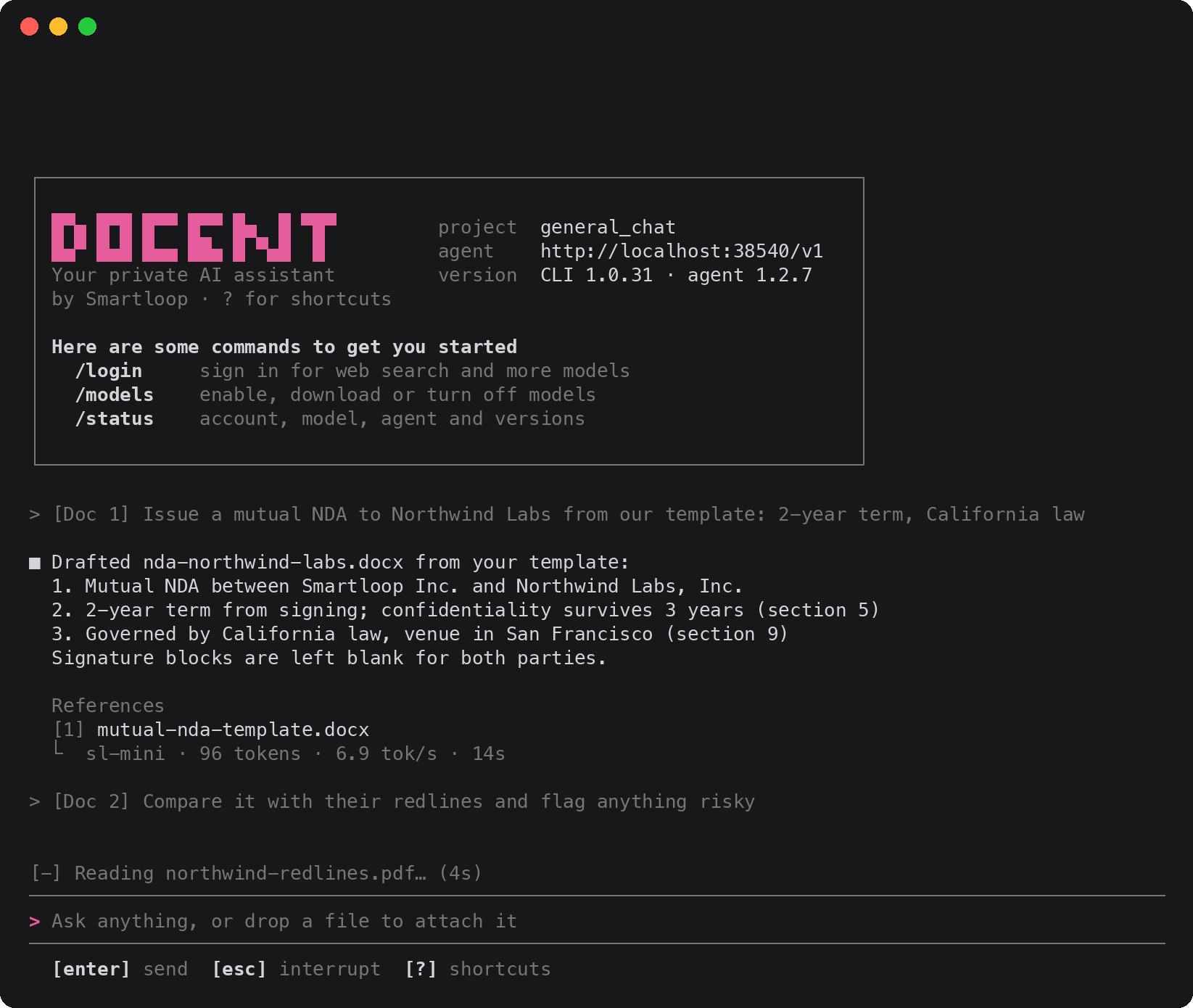 Docent is a local terminal AI assistant for files, web search, and MCP