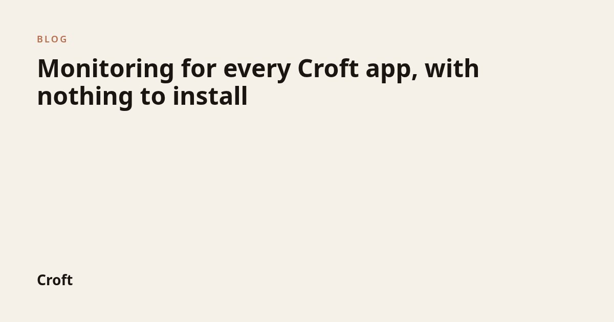 Croft Adds Built-In Monitoring and AI-Assisted Fixes to Every App